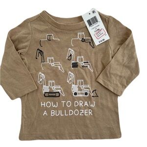 First Impressions Brown Bulldozer Graphic Kids Shirt